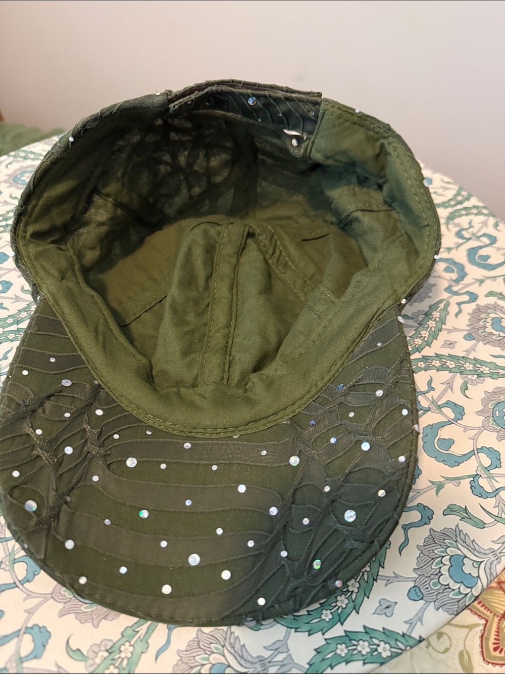 Army Green Sparkly Baseball Cap - Picture 4 of 5